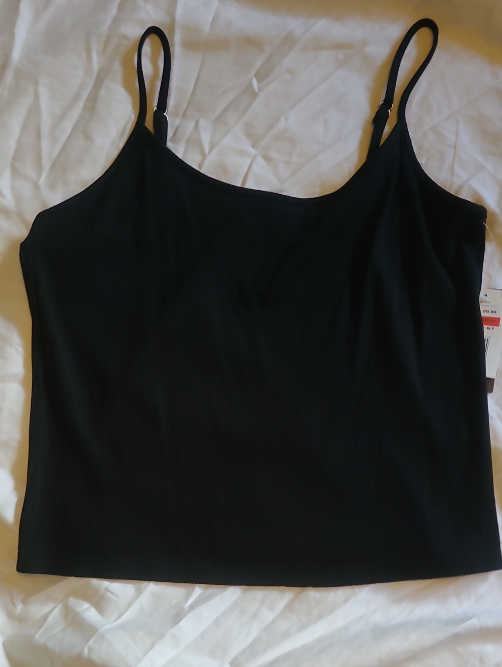 Justify Black Ribbed Camisole with Adjustable Straps